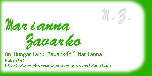 marianna zavarko business card